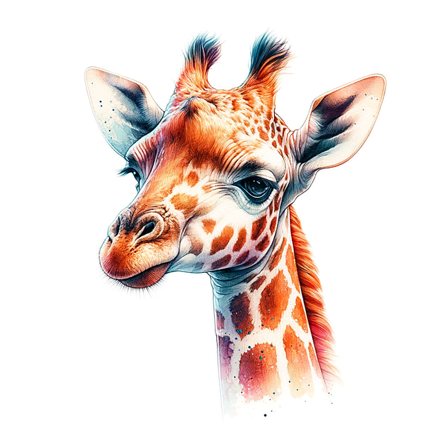 Free ai generated giraffe cartoon illustration