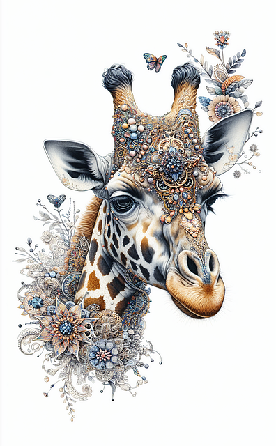 Free ai generated giraffe cartoon illustration