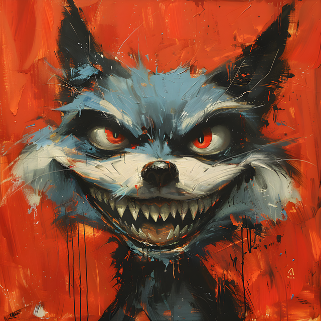 Free ai generated wolf dangerous illustration