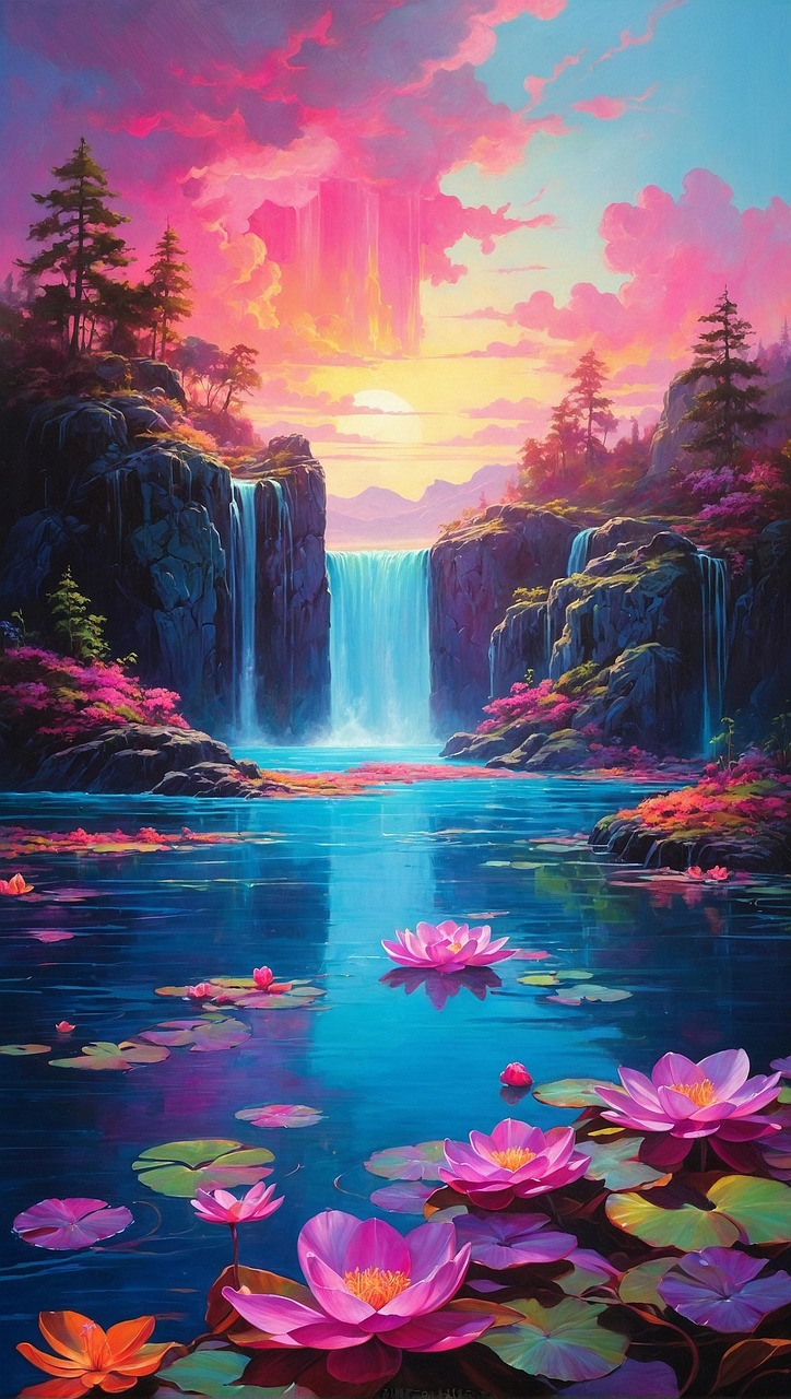 Download free HD stock image of Ai Generated River Free ai generated river waterfall illustration
