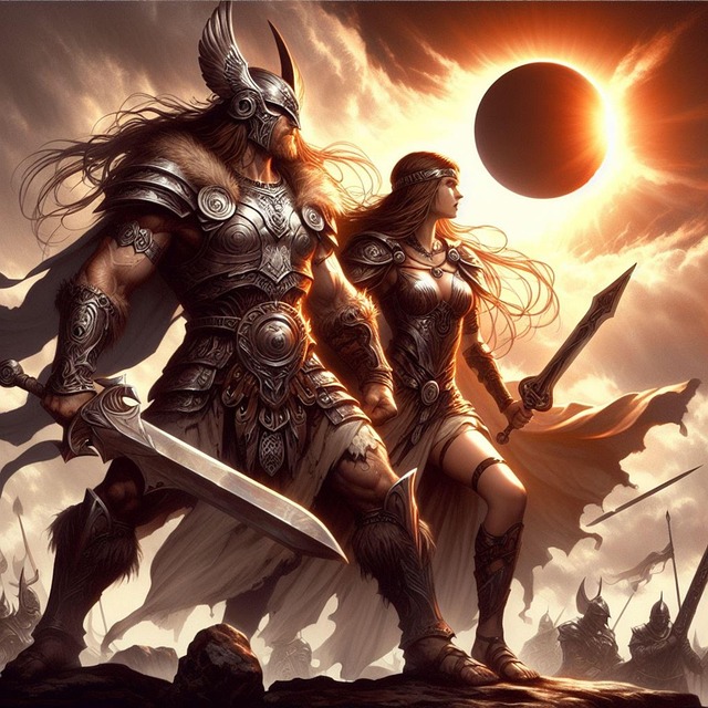 Download Ai Generated Couple Warriors Royalty Free Stock