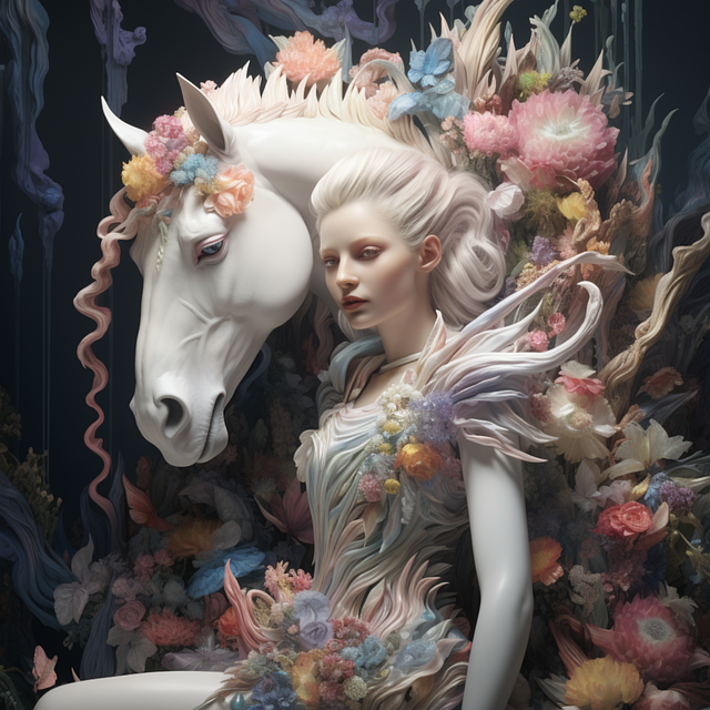 Free ai generated horse woman illustration