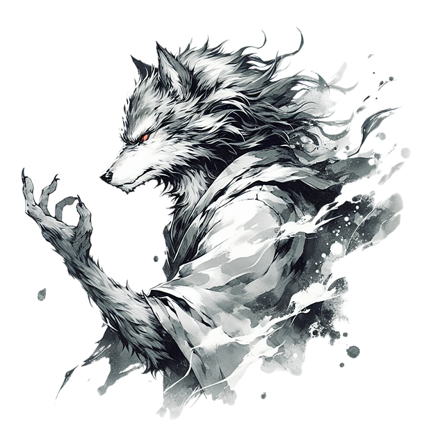 Free ai generated werewolf wolf illustration