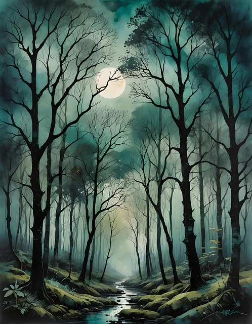 Download free HD stock image of Ai Generated Forest Free ai generated forest trees illustration