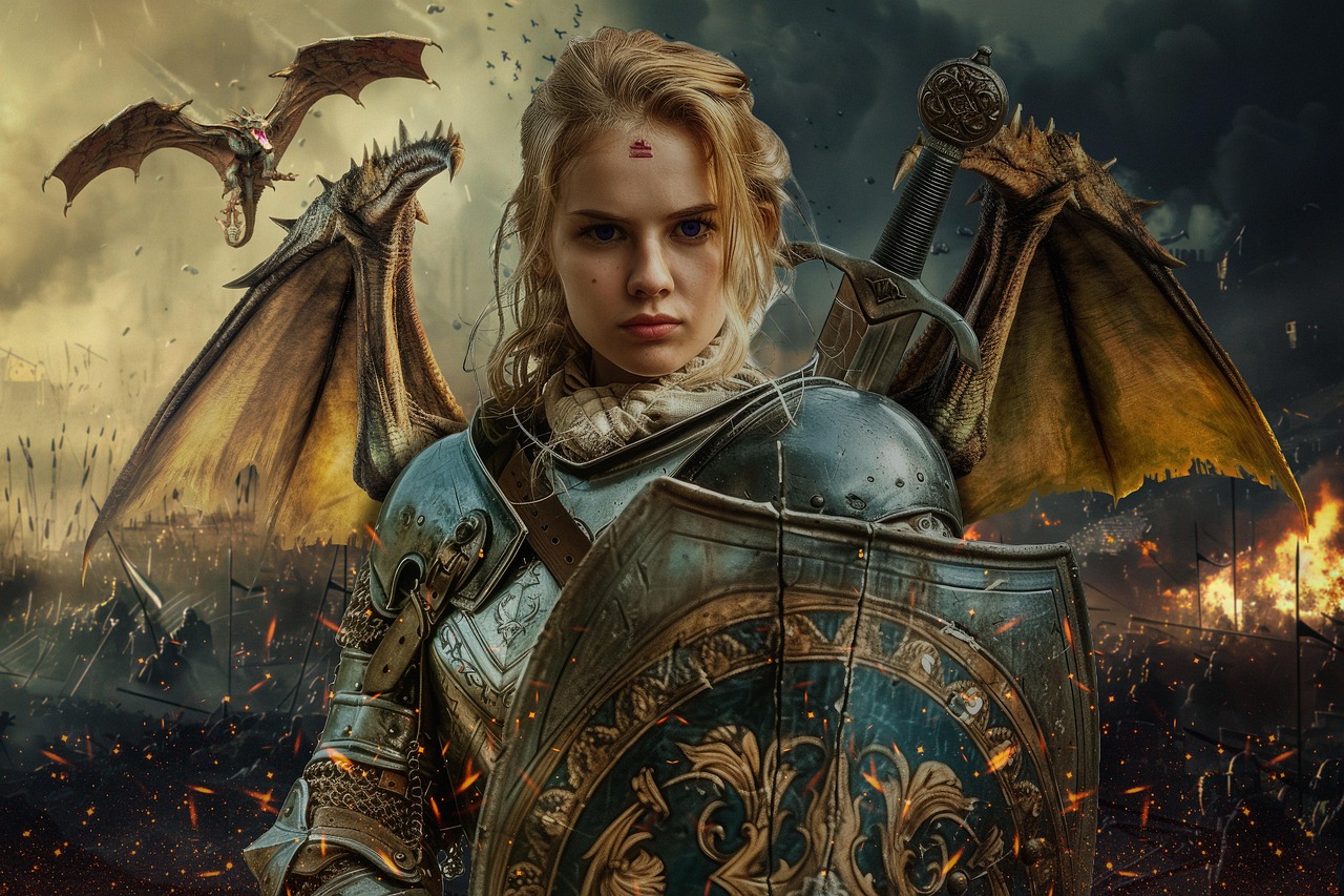 Download Warrior, Lady, Medieval. RoyaltyFree Stock