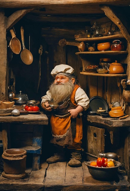 Free ai generated dwarf kitchen illustration