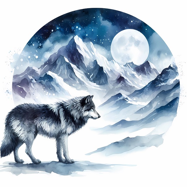 Free ai generated mountain winter illustration