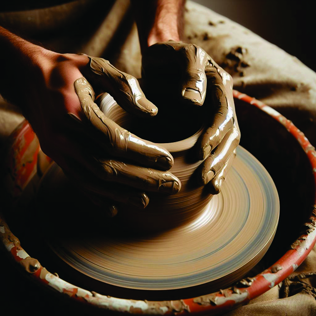 Free ai generated clay potter illustration