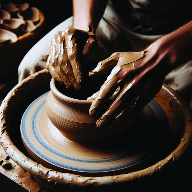 Free ai generated clay potter illustration