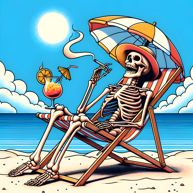 Free ai generated skeleton siesta illustration