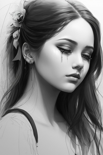 Free ai generated woman sad illustration