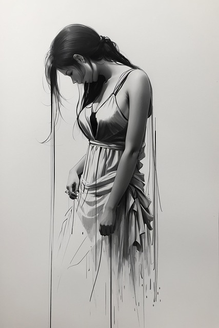 Free ai generated woman sad illustration