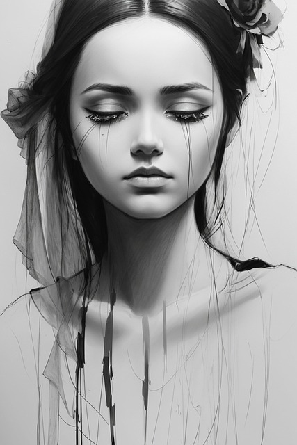 Free ai generated woman sad illustration