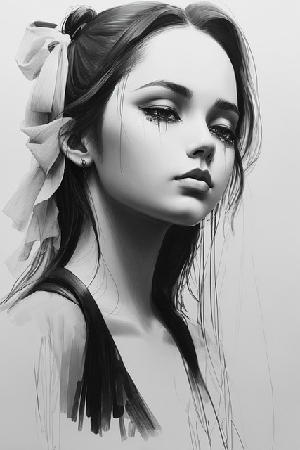 Free ai generated woman sad illustration