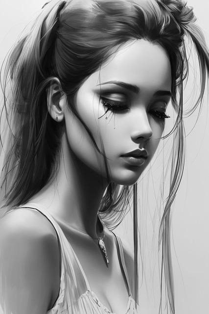 Free ai generated woman sad illustration