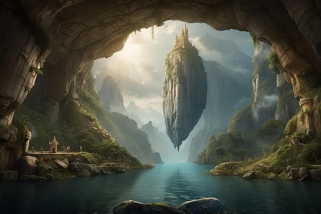 Free ai generated cave island illustration