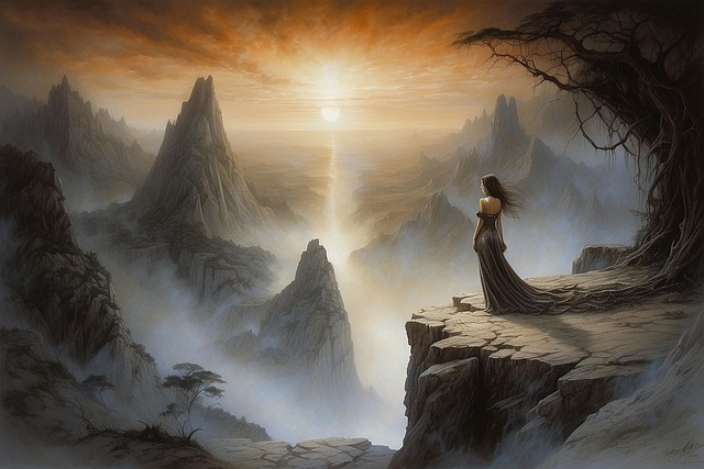 Download free HD stock image of Ai Generated Fantasy Free ai generated fantasy mountains illustration