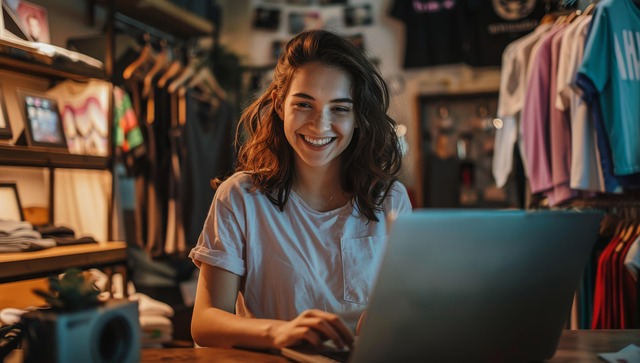 Free woman laptop happy illustration