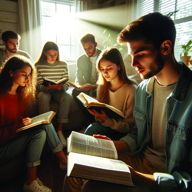 Free ai generated reading bible illustration