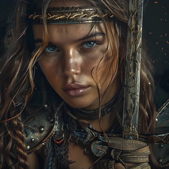 Free ai generated warrior woman illustration