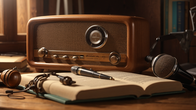 Download free HD stock image of Ai Generated Podcast Free ai generated podcast vintage illustration