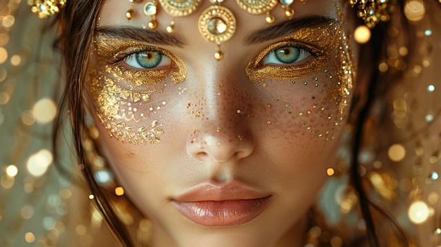 Free ai generated goddess glittery illustration