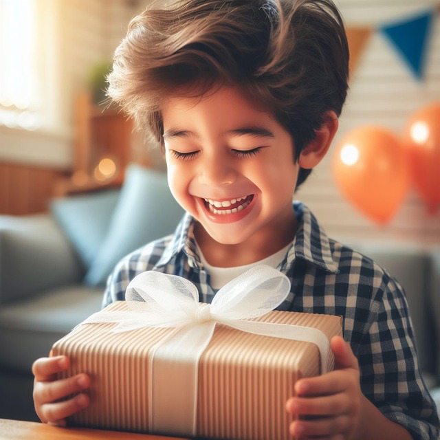 Free ai generated boy gift illustration