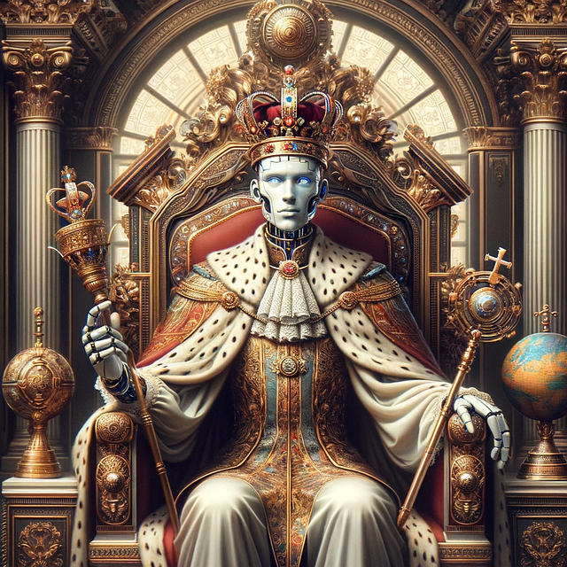Download free HD stock image of Ai Generated Robot Free ai generated robot throne illustration
