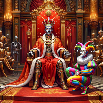 Ai Gerado, Robô, Bobo Da Corte, Trono