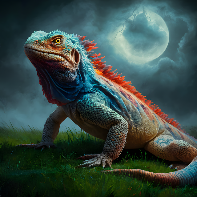 Free ai generated iguana reptile illustration
