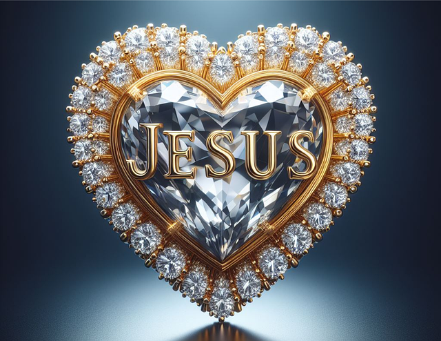 Free heart diamond jesus illustration
