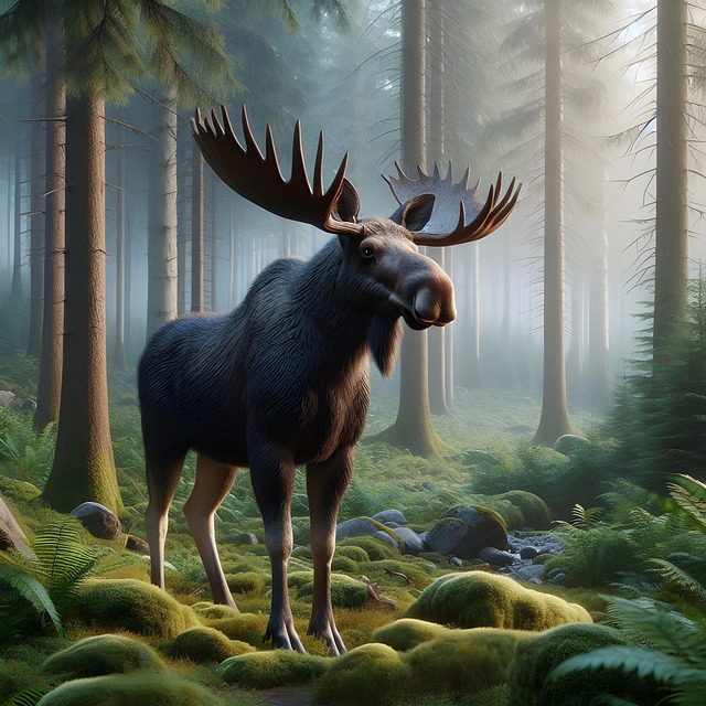 Free ai generated moose animal illustration