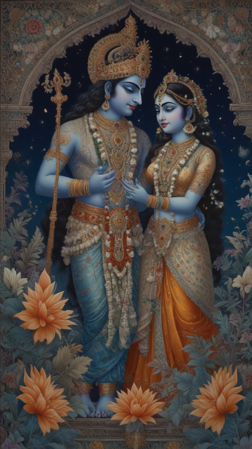 Free radha krishna krishna hare krishna illustration