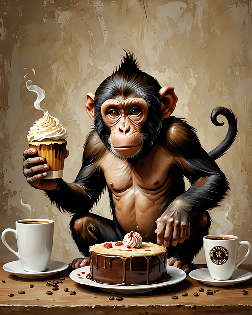 Ai Generado, Naturaleza, Mono, Comer