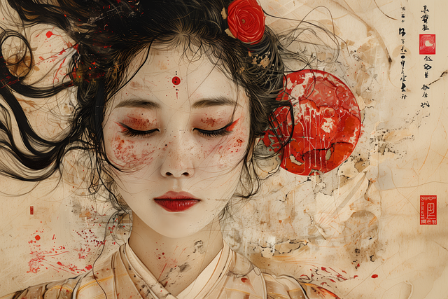Free goddess amaterasu japan illustration