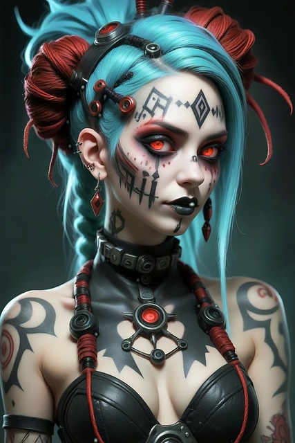 Free ai generated woman tattoo illustration