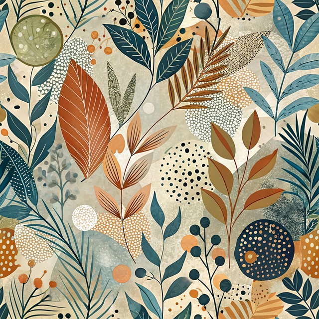 Free ai generated leaves pattern illustration