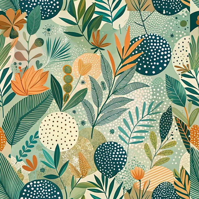 Free ai generated leaves pattern illustration