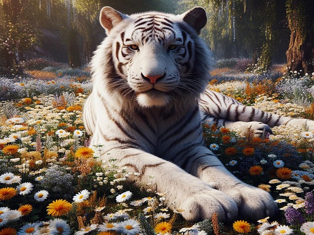 Free ai generated tiger wildlife illustration