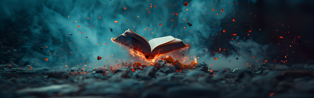 Free ai generated book burn illustration