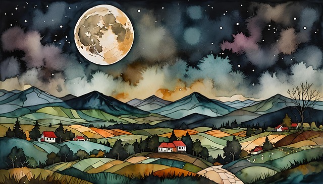 Free ai generated landscape night illustration