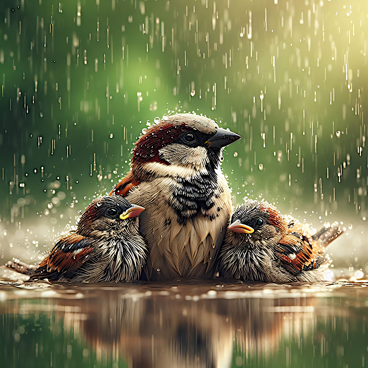 Download Ai Generated, Birds, Sparrows. Royalty-Free Stock Illustration ...