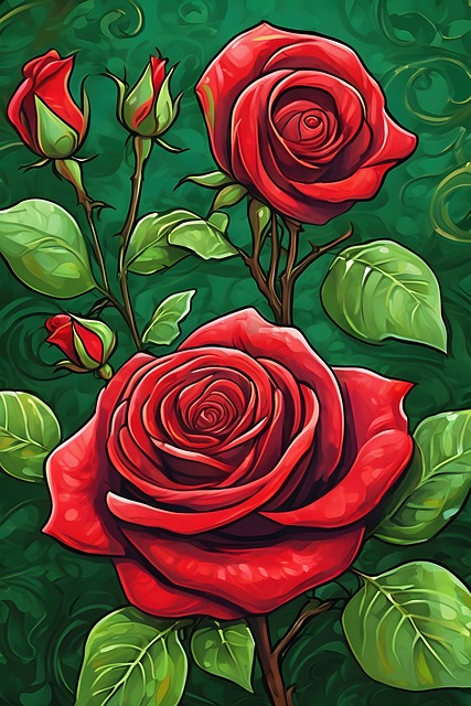 Free ai generated rose bloom illustration