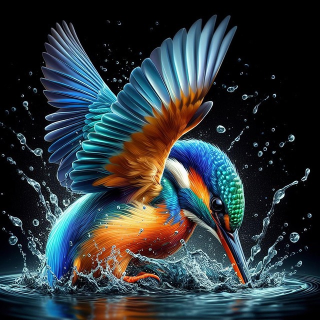 Free ai generated bird kingfisher illustration