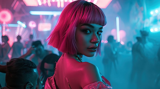Free ai generated girl cyberpunk illustration