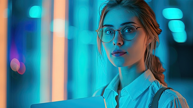Free ai generated woman glasses illustration