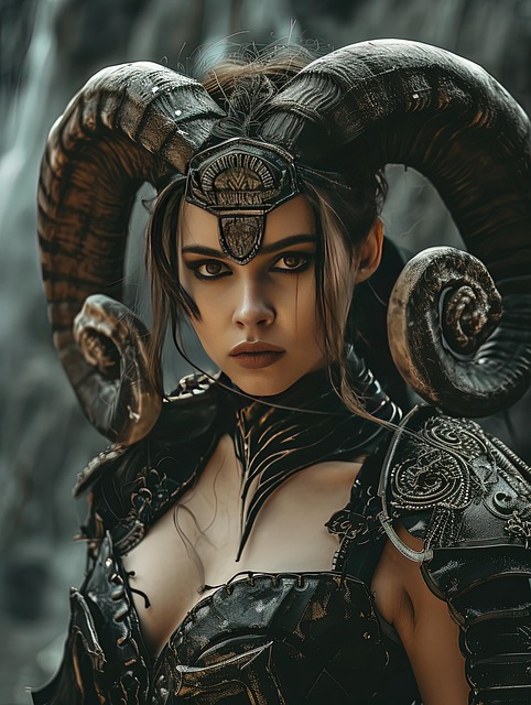 Free woman warrior battle illustration