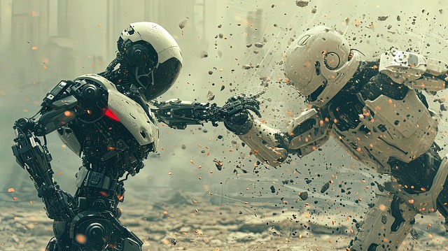 Ai Generado, Robots, Lucha, Militar