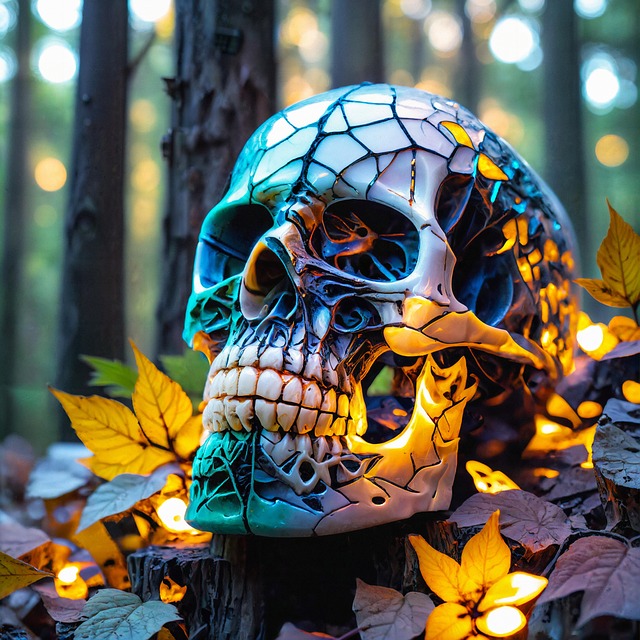 Free scull halloween magician illustration