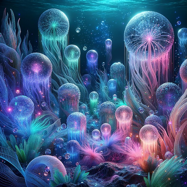 Free creatures sea floor ocean illustration